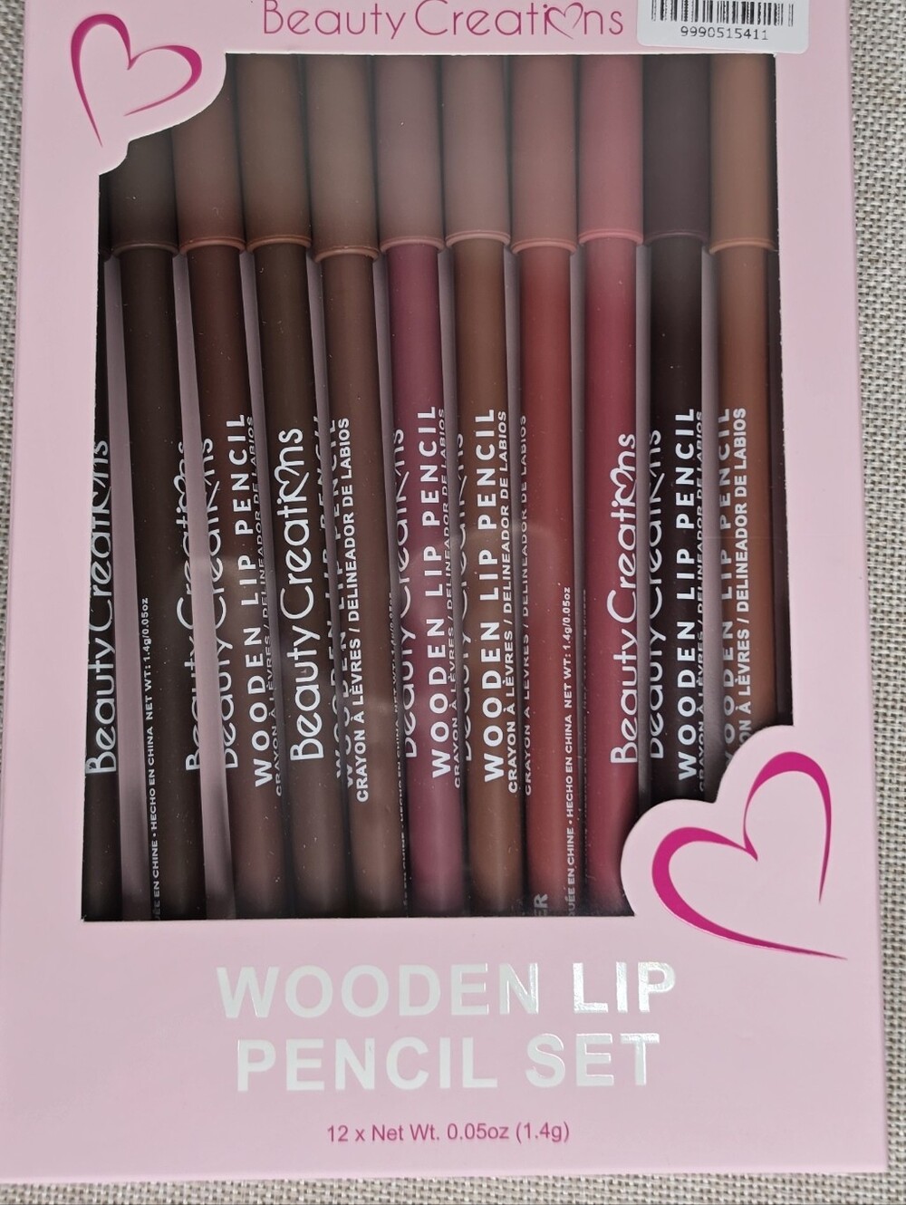 Beauty Creations Wooden Lip Pencil Set - Nude, Mauve & Rose Tones New